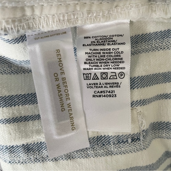 NWT Loft Blue and White Striped The Cut Off Short 12/31 - Picture 10 of 10
